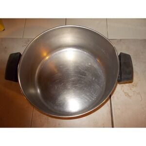 Vintage Revere Ware 4.5 Qt Soup pot Copper Bottom Stainless Steel 1801 USA Made